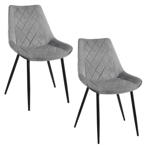 AKORD SJ.0488 Steppelt Bársony Étkezőszék Szürke 2xCSJ.0488-GR