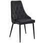 AKORD SJ.054 Glamour Bársony Étkezőszék Fekete Steppelt 2xCSJ.054-BL
