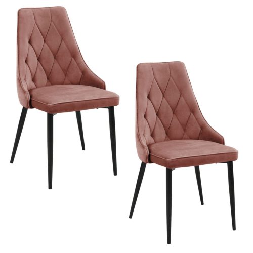 AKORD SJ.054 Glamour Bársony Étkezőszék Rózsaszín Steppelt 2xCSJ.054-P