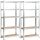 Fancy Garden Garázs Fém Polcrendszer Ezüst 70x30x154 MDF Polcokkal