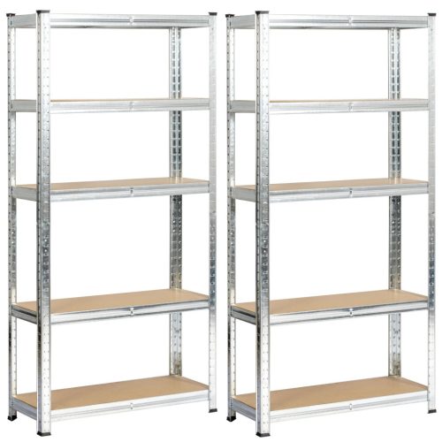 Fancy Garden Garázs Fém Polcrendszer Ezüst 70x30x154 MDF Polcokkal