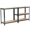 Fancy Garden Garázs Fém Polcrendszer Acél/MDF Fekete 175kg Teherbírás 2xREGMET8040180CZA