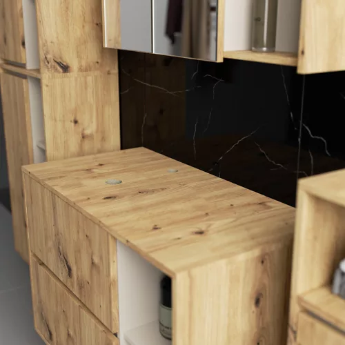 AKORD Vami Fali Fürdőszobabútor Szett Artisan Tölgy/Kasmír