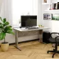   AKORD BM-135 Beton Számítógépasztal Laminált Matt Szürke Fémlábakkal