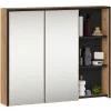 AKORD VAMI Tükrös Fürdőszobai Fali Szekrény Craft Tölgy/Fekete 90cm