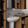 AKORD VAMI Tükrös Fürdőszobai Fali Szekrény Craft Tölgy/Fekete 90cm