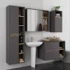 AKORD VAMI W90 Tükrös Fürdőszobai Fali Szekrény Grafit Szürke Artisan Tölgy