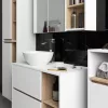 AKORD VAMI Tükrös Fürdőszobai Fali Szekrény 90cm Fehér/Sonoma Tölgy