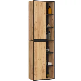   AKORD VAMI W50 Fali Fürdőszobai Szekrény Craft Tölgy-Fekete