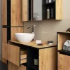 AKORD VAMI W50 Fali Fürdőszobai Szekrény Craft Tölgy-Fekete