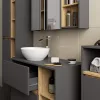 AKORD VAMI W50 Fali Fürdőszobai Szekrény Grafit Szürke Artisan Tölgy