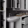AKORD VAMI W50 Fali Fürdőszobai Szekrény Fehér-Grafit 2 Ajtós