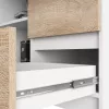 AKORD CLP Sarok Számítógépasztal 124 cm Fehér/Sonoma 3 Fiókos