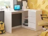 AKORD B16 Sarok Számítógépasztal 124 cm Fehér Magasfényű 3 Fiókos