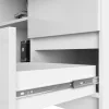 AKORD B16 Sarok Számítógépasztal 124 cm Fehér Magasfényű 3 Fiókos