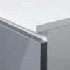 AKORD B16 Sarok Számítógépasztal 124 cm Fehér Magasfényű Metál