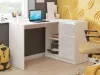 AKORD B16 Sarok Számítógépasztal 124 cm Fehér Magasfényű Metál
