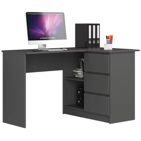 AKORD CLP B16 Sarok Íróasztal Laminált Grafitszürke