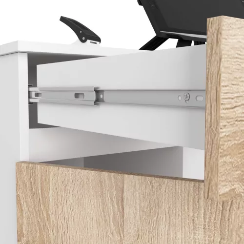 AKORD CLP A5 Íróasztal Laminált Fehér-Sonoma Billentyűzettartóval