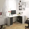 AKORD CLP B20 Sarok Íróasztal Laminált Fehér/Szürke Jobbos