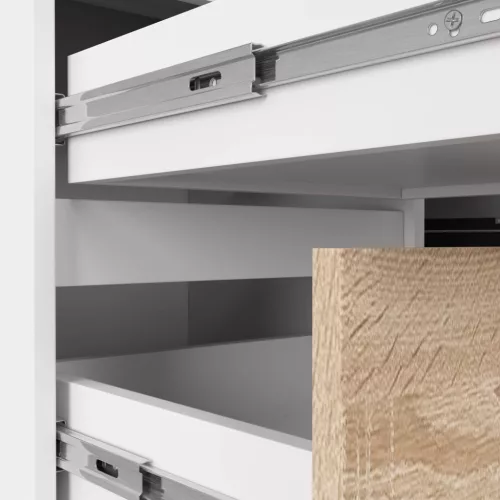 AKORD CLP B20 Sarok Íróasztal Laminált Fehér Sonoma Baloldali