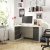 AKORD CLP B20 Sarok Íróasztal Laminált Fehér/Szürke Baloldali
