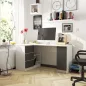   AKORD CLP B20 Sarok Íróasztal Laminált Fehér/Szürke Baloldali