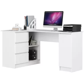 AKORD CLP B20 Balkezes Sarok Íróasztal Laminált Fehér
