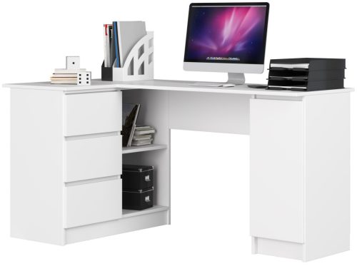 AKORD CLP B20 Balkezes Sarok Íróasztal Laminált Fehér