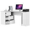 AKORD CLP B20 Balkezes Sarok Íróasztal Laminált Fehér