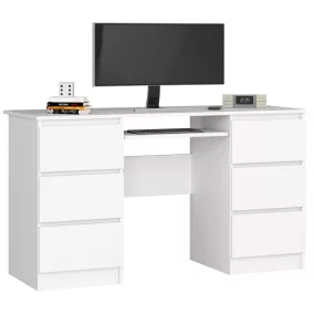   AKORD A-11 Számítógépes Íróasztal 6 Fiókos Fehér Laminált