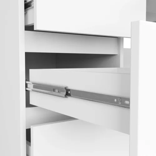 AKORD A-11 Számítógépes Íróasztal 6 Fiókos Fehér Laminált