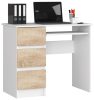 AKORD CLP A-6 Számítógépasztal Laminált Fehér/Sonoma Tölgy Bal Oldali 90cm