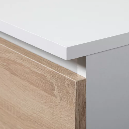 AKORD CLP A-6 Számítógépasztal Laminált Fehér/Sonoma Tölgy Bal Oldali 90cm