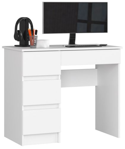 AKORD CLP A-7 Baloldali Számítógépasztal Laminált Fehér