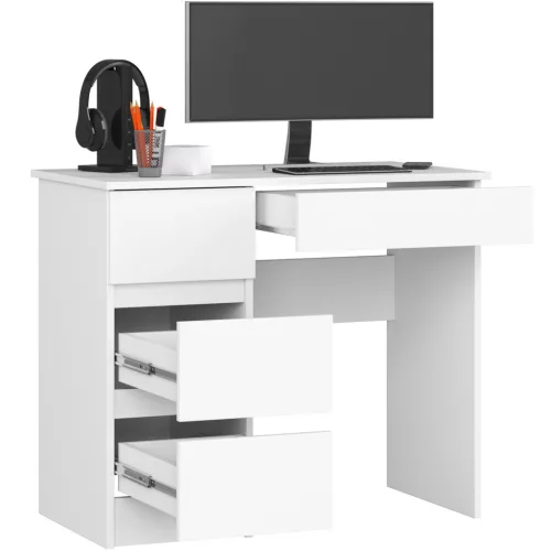 AKORD CLP A-7 Baloldali Számítógépasztal Laminált Fehér