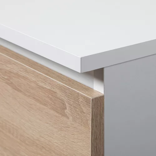AKORD CLP Íróasztal Laminált Fehér Sonoma 135cm Kihúzható Billentyűzettartóval