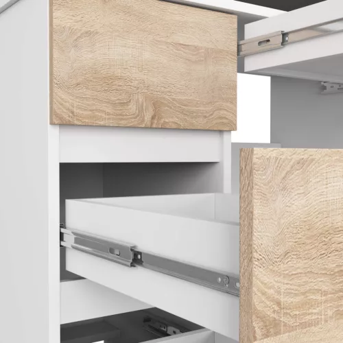 AKORD CLP A-7 Számítógépasztal Laminált Fehér-Sonoma Balkezes