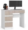 AKORD A-7 Számítógépasztal Laminált Fehér-Cappuccino Magasfényű 90 cm IP0PBIUCAPUPOLLEA