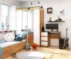 AKORD CLP A-6 Számítógépasztal Laminált Tölgy/Fehér Balkezes