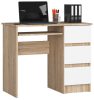 AKORD CLP A-6 Számítógépasztal Sonoma Tölgy Fehér Jobbos 90 cm
