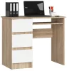 AKORD CLP A-6 Számítógépasztal Sonoma Tölgy Fehér Bal Oldali 90cm