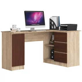 SAROK ÍRÓASZTAL B20 155 cm JOBBOS SONOMA / WENGE