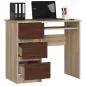 A-6 Clp Íróasztal Sonoma / Wenge Baloldali