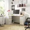 AKORD B20 Sarok Számítógépasztal Laminált Fehér Magasfényű 155 cm Bal