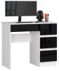 AKORD A-7 Kompakt Számítógépasztal Laminált Fehér-Fekete Magasfényű 90cm Jobbos