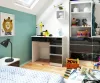 AKORD A-7 Kompakt Számítógépasztal Laminált Fehér-Fekete Magasfényű 90cm Jobbos