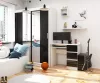 AKORD CLP A-6 Számítógépasztal Laminált Fehér-Fekete Magasfényű 90 cm