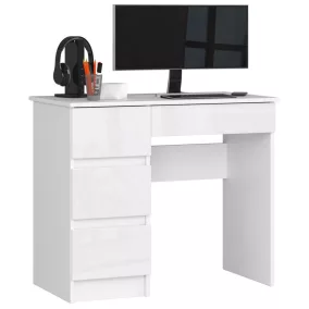AKORD CLP A-7 Balkezes Íróasztal Magasfényű Fehér