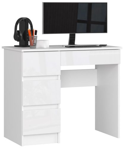 AKORD CLP A-7 Balkezes Íróasztal Magasfényű Fehér